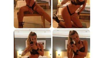 Imagem De lingerie, Veridiana Freitas mostra a seguidores look para o namorado