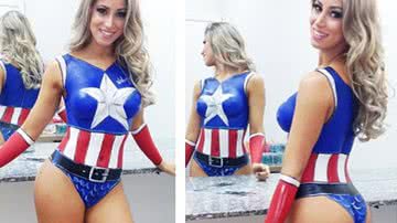 Imagem Carol Narizinho sensualiza de corpo pintado