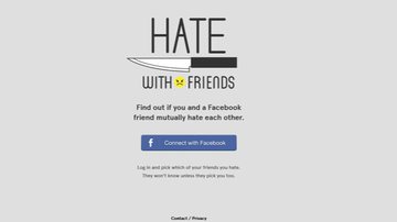 Imagem Aplicativo de Facebook indica “ódio” entre amigos