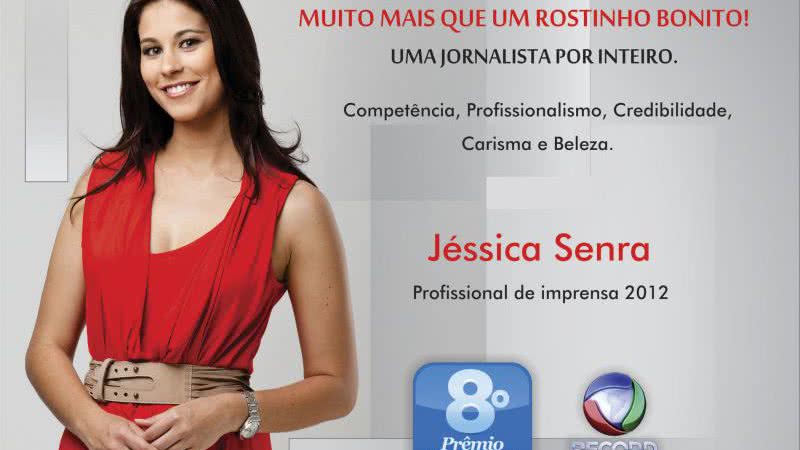 Imagem Jornalista Jéssica Senra é premiada no Profissionais do Ano 2012