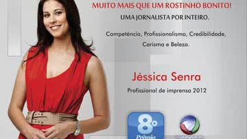 Imagem Jornalista Jéssica Senra é premiada no Profissionais do Ano 2012