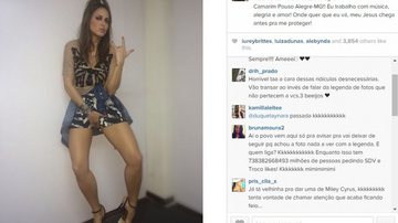 Imagem Alinne Rosa &quot;segura o tchan&quot; e fala de Jesus em legenda de foto