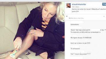 Imagem Sem tempo: Claudia Leitte depila pernas no avião