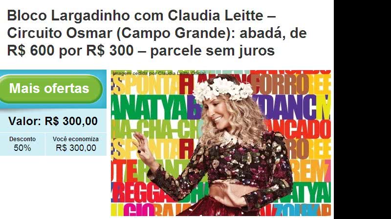 Imagem Claudia Leitte faz liquidação de bloco a dois meses do Carnaval