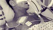 Imagem Netinho mostra foto em que aparece entubado em hospital