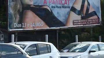 Imagem Ana Paula Minerato aparece em outdoor de boate privê