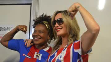 Imagem Claudia Leitte e Margareth Menezes homenageiam o Bahia