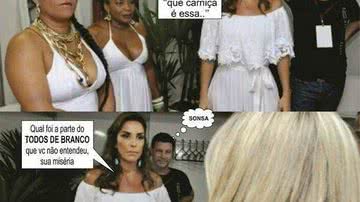 Imagem "Que carniça é essa?", diz Ivete em montagem sobre camisa de Claudinha