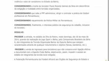 Imagem Pernambucanos proíbem Bamor e restringem acesso de tricolores a jogo com Sport