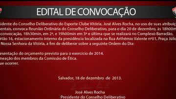 Imagem Vitória convoca reunião do Conselho Deliberativo 