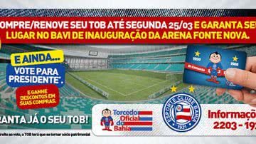 Imagem Bahia: torcedor que comprar TOB até segunda (25) terá acesso ao BaVi