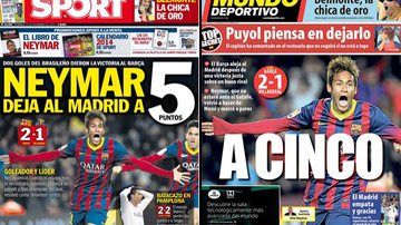 Imagem Herói do Barça, Neymar ganha destaque nos jornais catalães