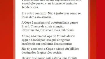 Imagem Ronaldo se defende de vídeo em que diz: “não se faz Copa do Mundo com hospitais”