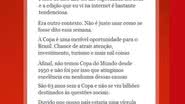 Imagem Ronaldo se defende de vídeo em que diz: “não se faz Copa do Mundo com hospitais”