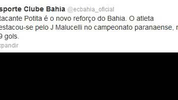 Imagem Atacante Potita é o novo reforço do Bahia