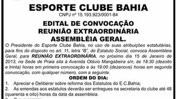 Imagem Apesar de ação judicial, assembleia no Bahia está mantida