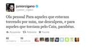 Imagem Junior Cigano pede desculpas em rede social