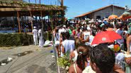 Imagem Iemanjá: baianos e turista já esperam cerca de 2h para deixar presentes