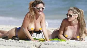 Imagem Sem querer? Musas do futebol se descuidam e mostram demais na praia
