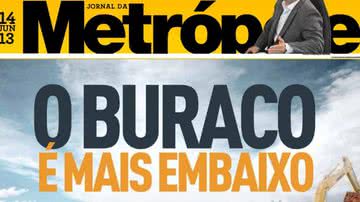 Imagem Cratera na BR-324 é capa do Jornal de Metrópole