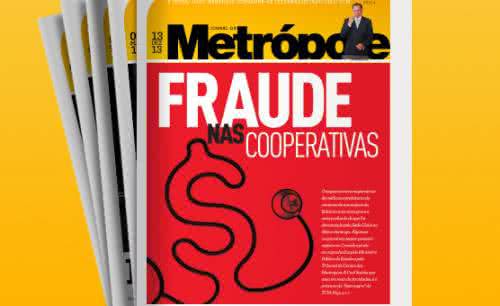 Imagem Jornal da Metrópole destaca a "Fraude das Cooperativas"