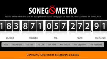 Imagem Sonegômetro: enquanto a maioria paga imposto, outra parte faz a festa