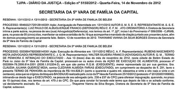 Imagem Chimbinha terá de pagar R$ 144 mil à filha fora do casamento