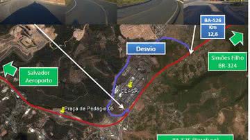 Imagem  BA-526 terá o tráfego modificado no domingo. Saiba