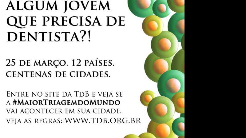Imagem Dentistas do bem farão atendimento gratuito na próxima terça