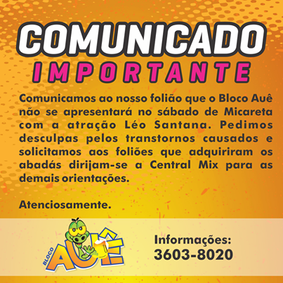 Imagem Micareta de Feira: bloco de Leo Santana não sai e assessoria nega baixa venda