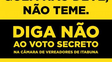 Imagem Voto secreto também deve acabar em Câmara de Itabuna