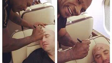 Imagem Mike Tyson escreve palavrão na testa do presidente do UFC