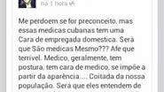 Imagem “Médicas de Cuba parecem domésticas e não tem postura”, diz jornalista