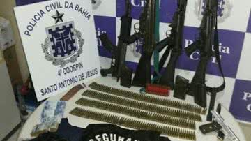 Imagem  Suspeito de assalto a bancos é preso com metralhadoras e fuzis