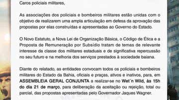 Imagem “Não queremos greve. Queremos paz”, garante representante da PM