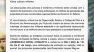 Imagem “Não queremos greve. Queremos paz”, garante representante da PM