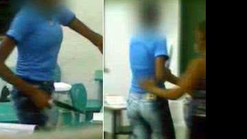 Imagem Vídeo: aluna "alterada" ameaça professora com facão 