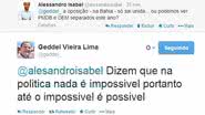 Imagem “Na política nada é impossível”, declara Geddel sobre racha na oposição