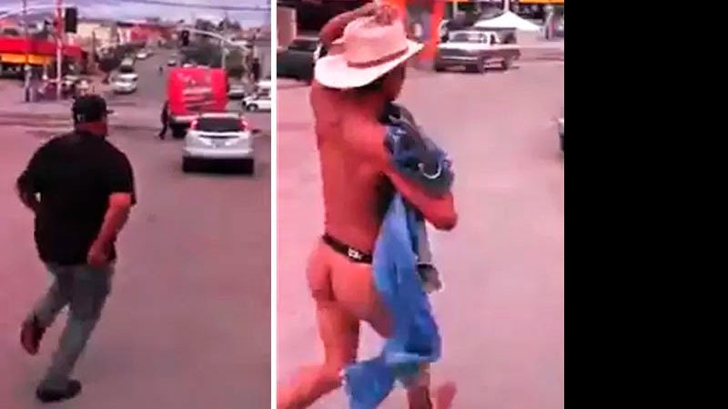 Imagem Vídeo: homem traído corre atrás de “Ricardão” nu pelas ruas