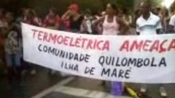 Imagem Vídeo: moradores da Ilha de Maré fazem manifestação no Porto de Aratu