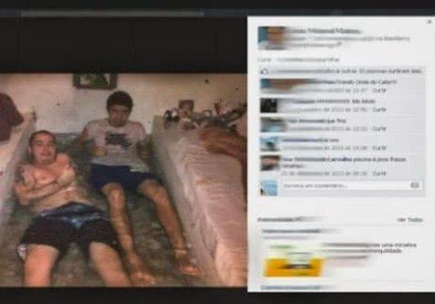 Imagem Numa boa: preso improvisa piscina dentro da cela e posta foto no Facebook
