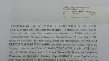 Imagem Morte de PMs: Prisco divulga documento protocolado no MP 
