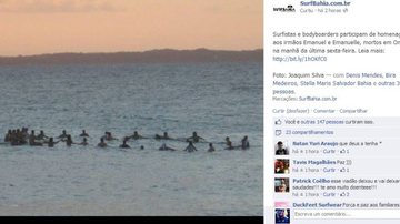 Imagem Surfistas prestam homenagem aos irmãos mortos na Ondina