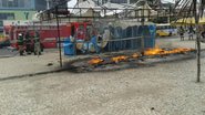 Imagem Vândalos queimam 16 sanitários químicos em protesto no bairro de Itapuã