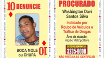 Imagem SSP apresenta 10 de Ouros do baralho do crime