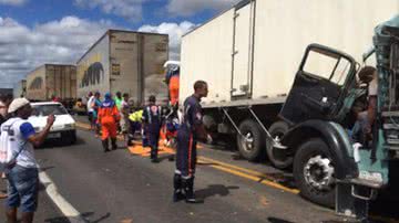 Imagem Protesto causa acidente com morte na BR-116