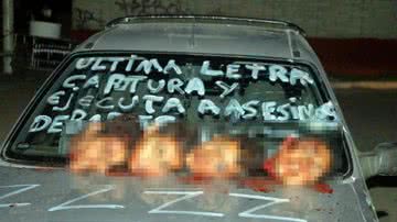 Imagem Supostos assassinos têm as cabeças arrancadas e expostas em capô do carro