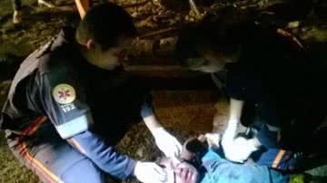 Imagem Suspeito de assalto é espancado em Eunápolis