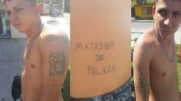 Imagem Homem com tatuagem "Matador de Polícia" é preso na Pituba
