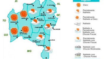 Imagem Confira a previsão do tempo para o fim de semana na Bahia